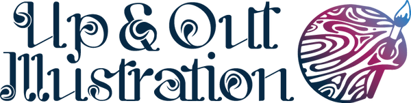 Up and Out Illustration logo