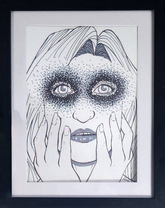 Original - Phosphenes Framed Ink Drawing