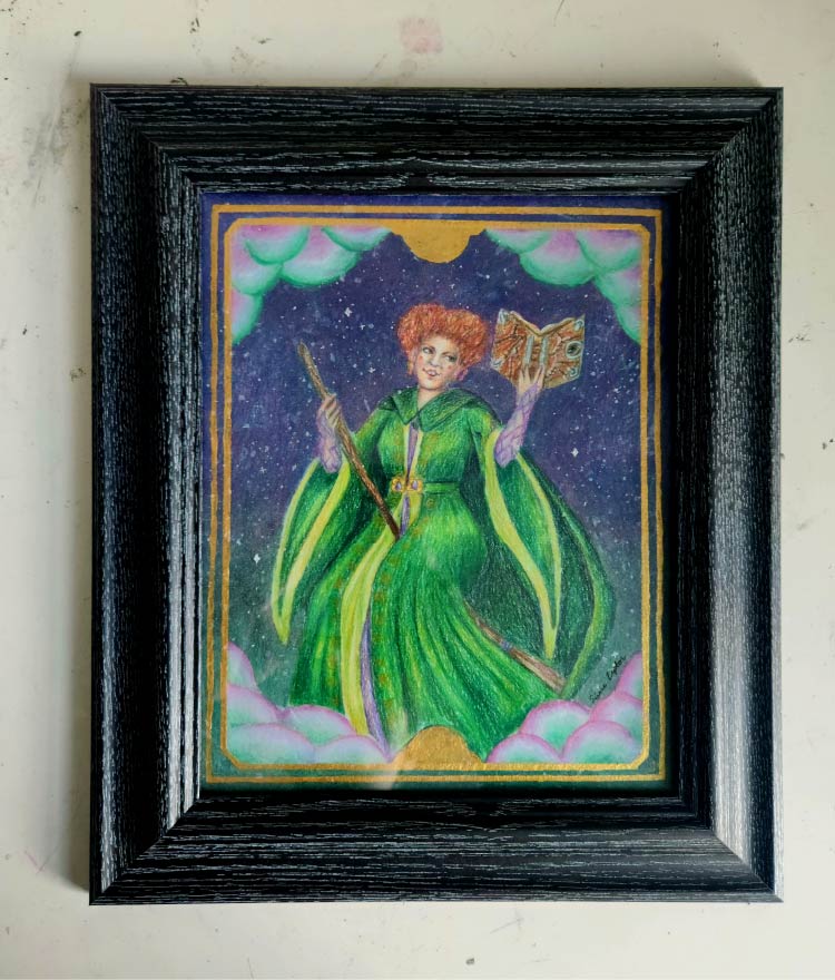 Original - Winifred Sanderson Mixed Media Illustration